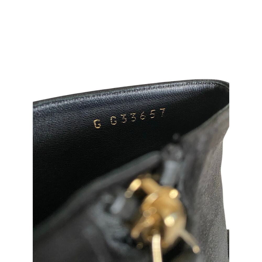Chanel Black Suede Ankle Boots Quilted Heel CC Gold Cap 39 - Picture 13 of 15